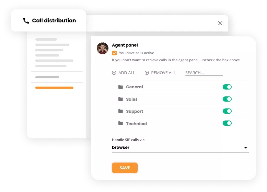 Call distribution settings