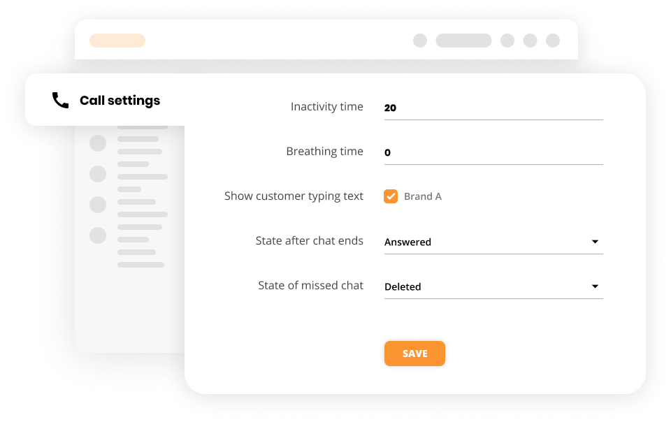 إعدادات المكالمة في برنامج خدمة العملاء - LiveAgent