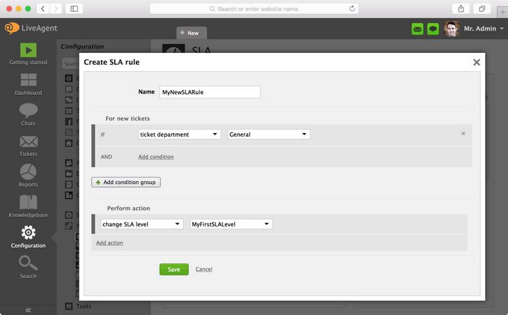 الصورة توضح كيفية تعيين شروط جديدة وتحديد الإجراء الذي سيتم اتخاذه