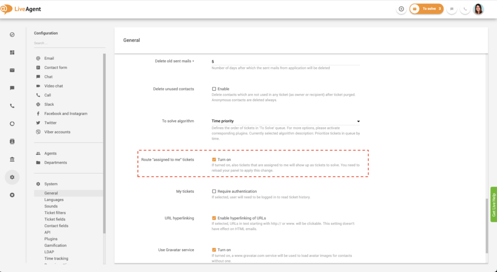 ميزة تعيين التذاكر لي في LiveAgent