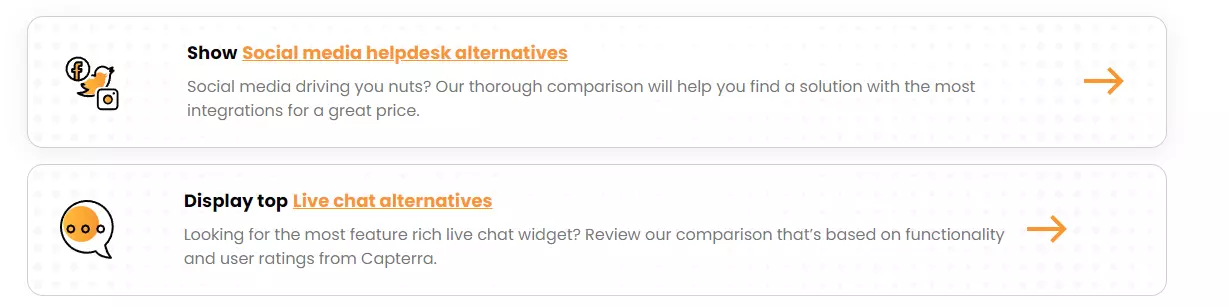 بدائل LiveAgent: أزرار الدعوة إلى الإجراء
