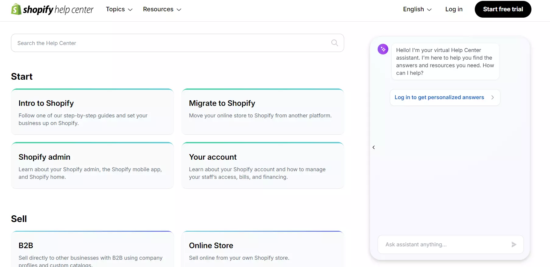 صفحة Shopify الرئيسية مع صندوق الدردشة الخاص بهم باستخدام روبوت دردشة