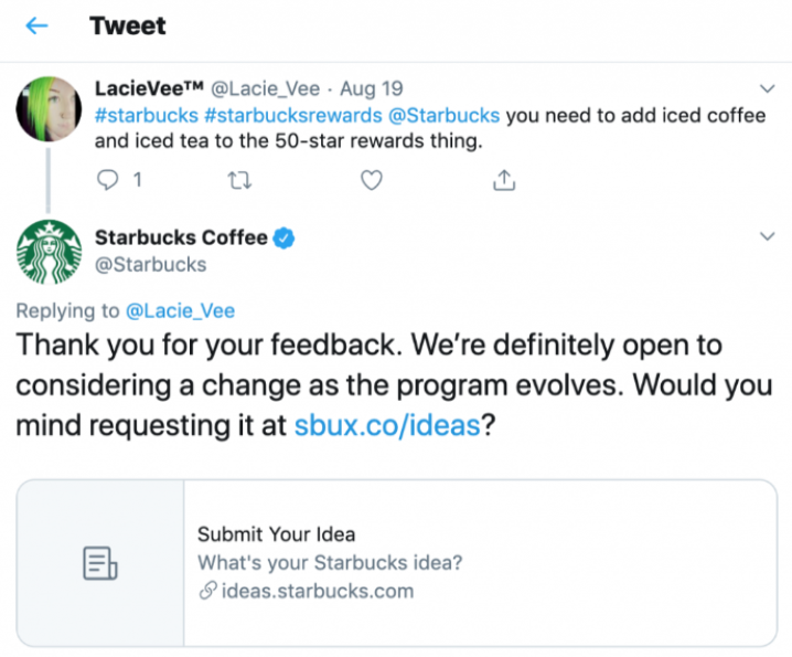 تغريدة قهوة Starbucks