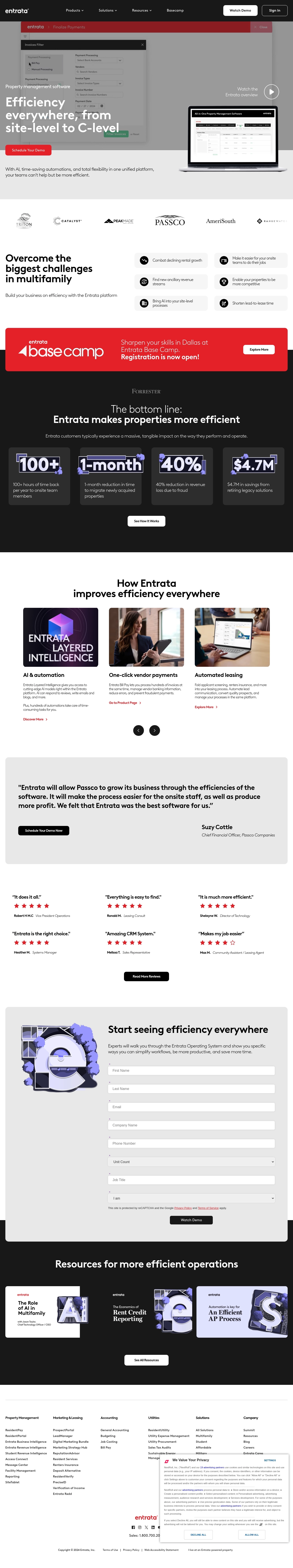 جهات الاتصال بمركز مساعدة Entrata