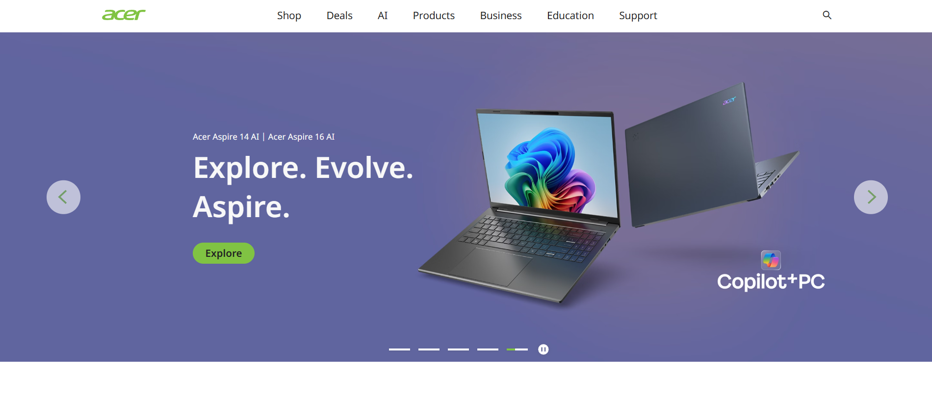 جهات الاتصال بمركز دعم Acer