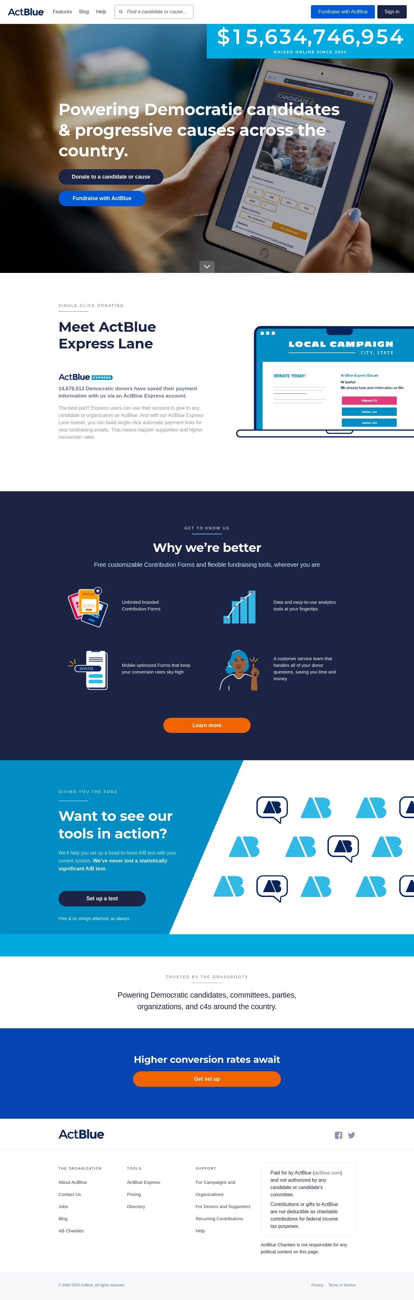 جهات اتصال دعم ActBlue