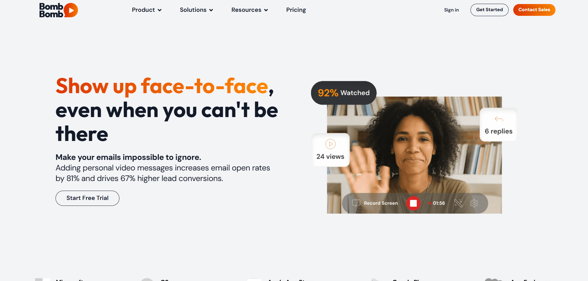 جهات اتصال مكتب المساعدة في BombBomb