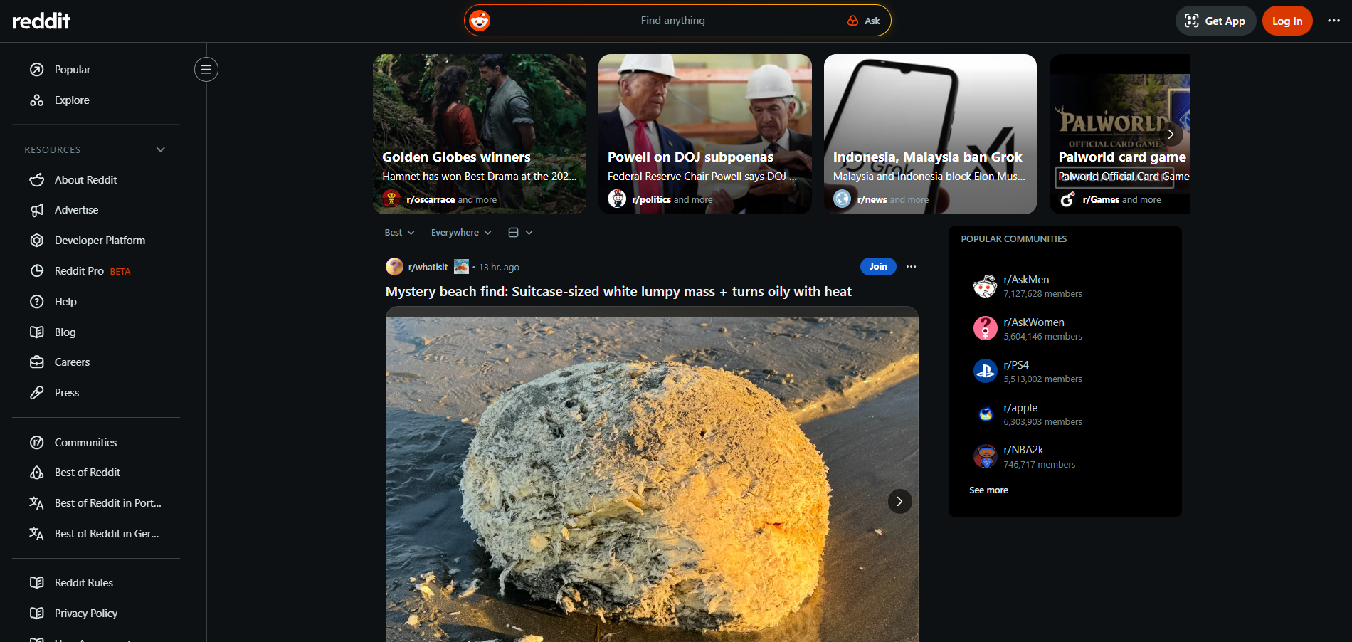 جهات اتصال مكتب المساعدة في Reddit