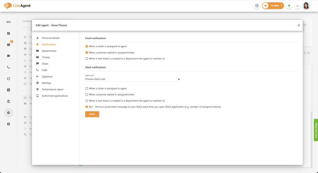 إخطارات الوكيل