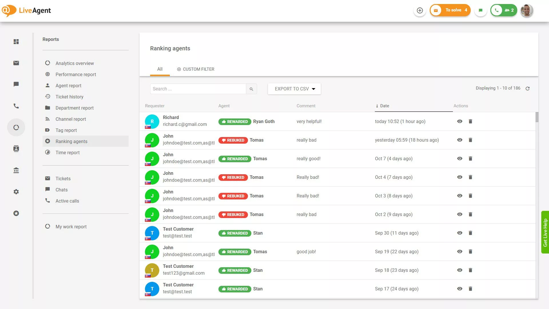 نظرة عامة على تصنيف الوكيل في التقارير