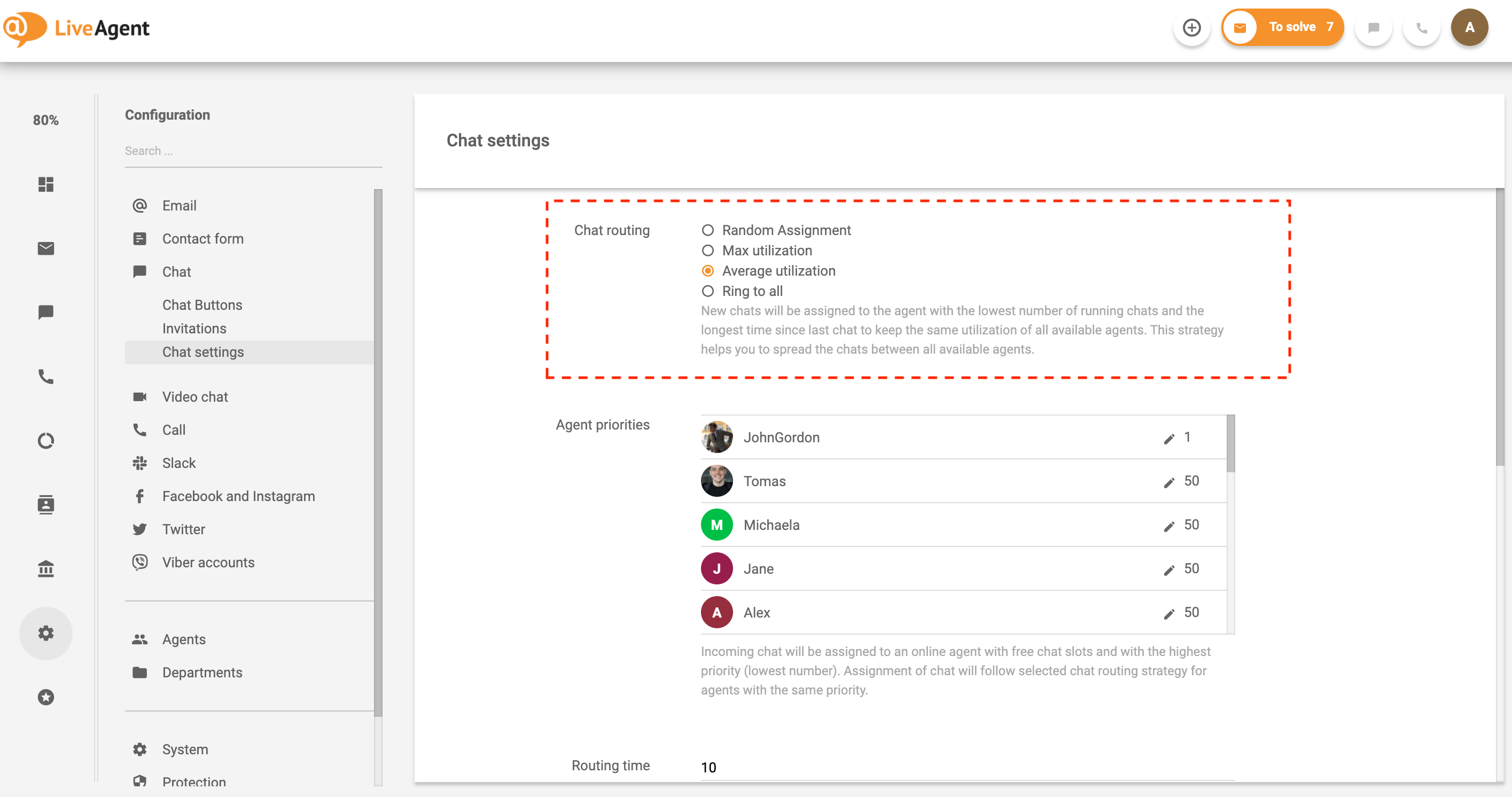 توزيع التذاكر التلقائي وتوجيه الدردشة