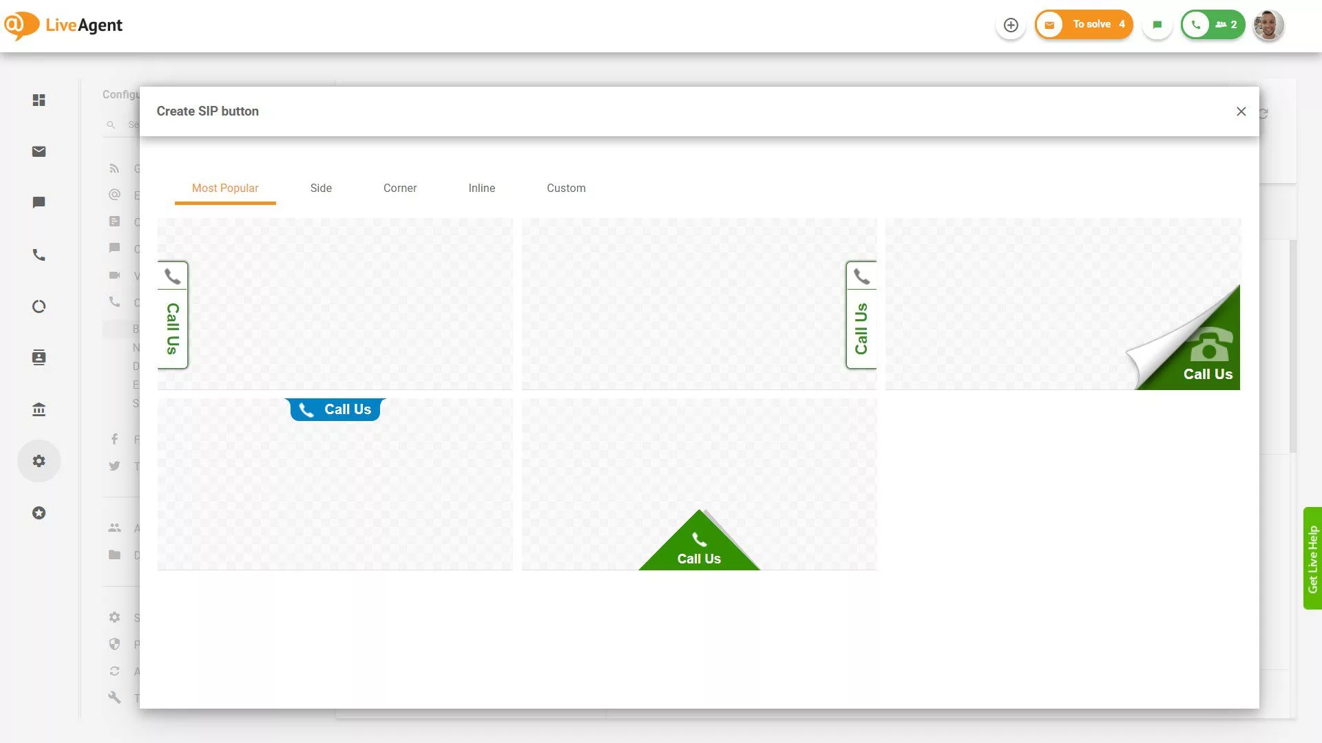 معرض أزرار الاتصال