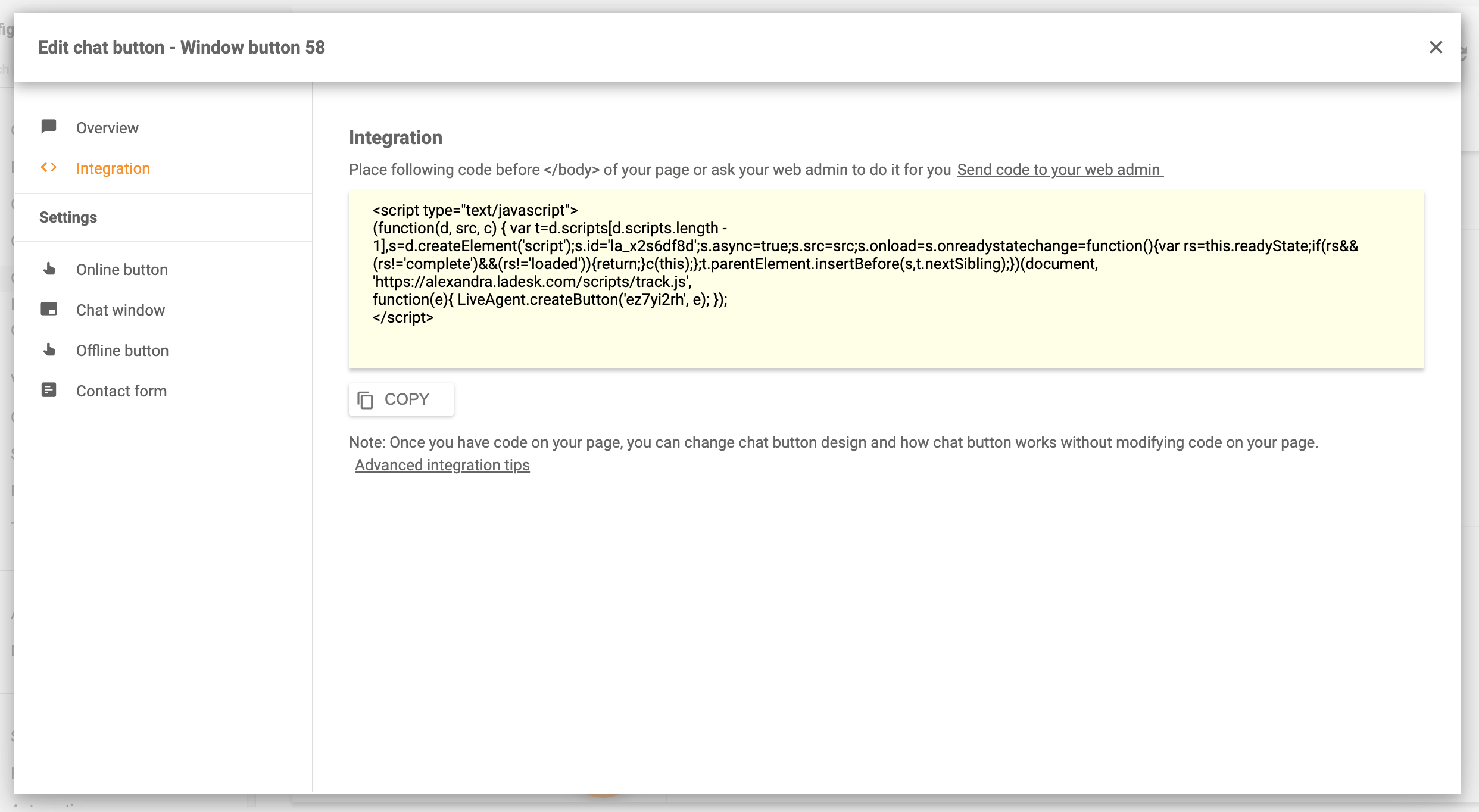تضمين الدردشة إلى الموقع الإلكتروني - LiveAgent