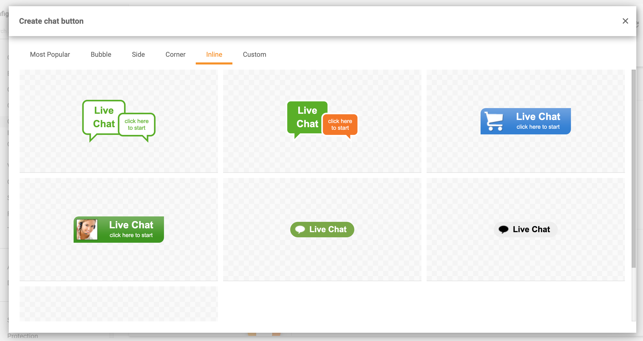 أزرار الدردشة المضمنة