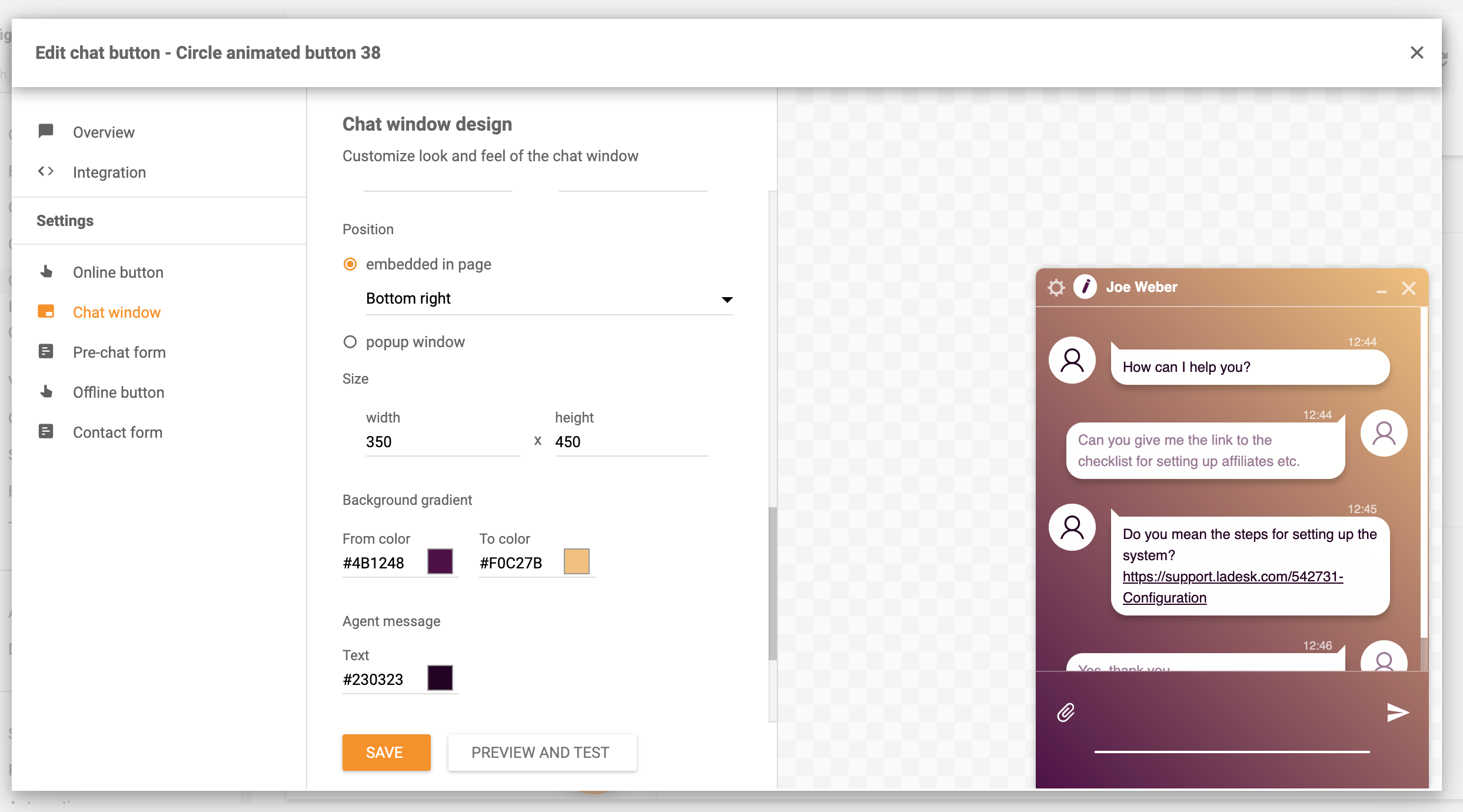 ميزة تثبيت نافذة الدردشة