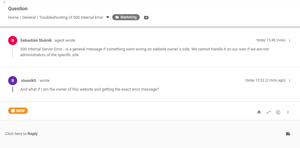 تذكرة منتدى العملاء في LiveAgent