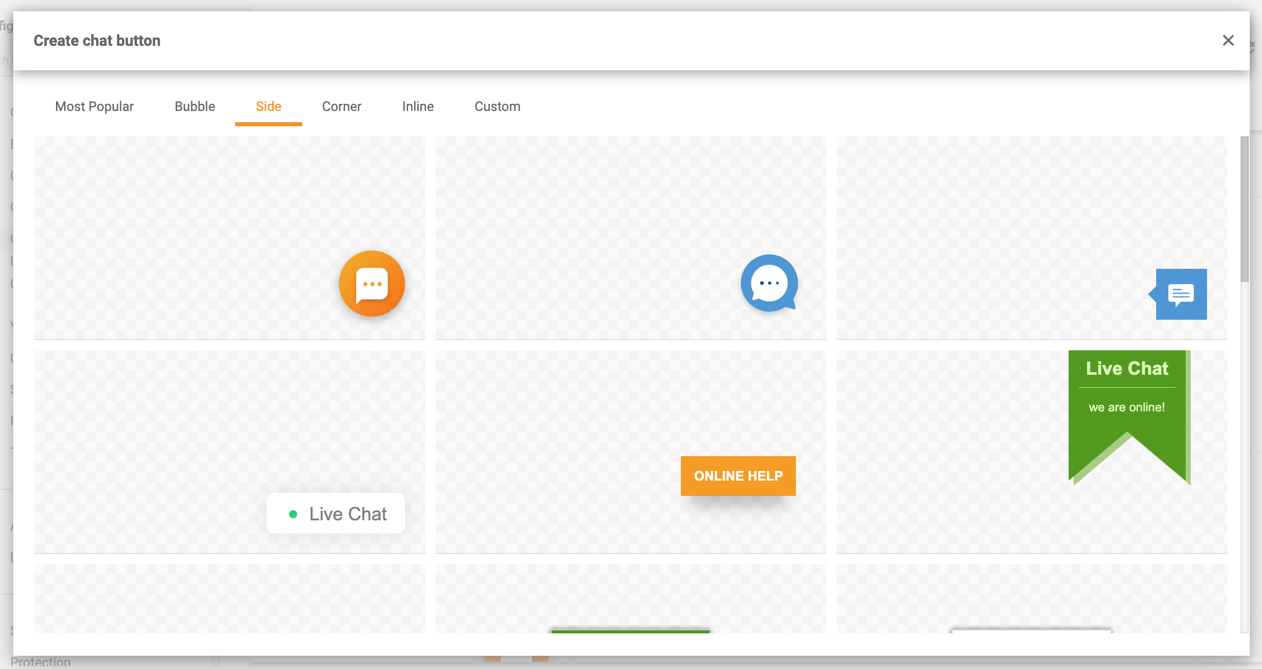 أزرار الدردشة الجانبية