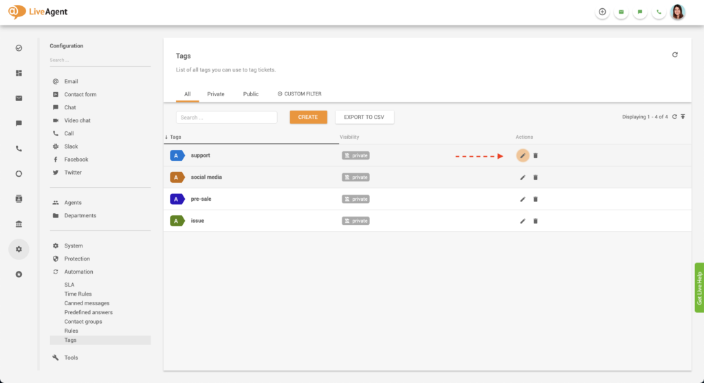 تحرير الوسم