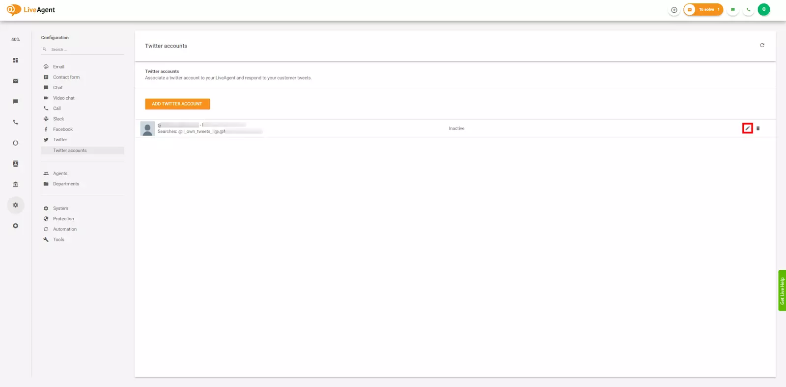 تحرير إعدادات حساب تويتر