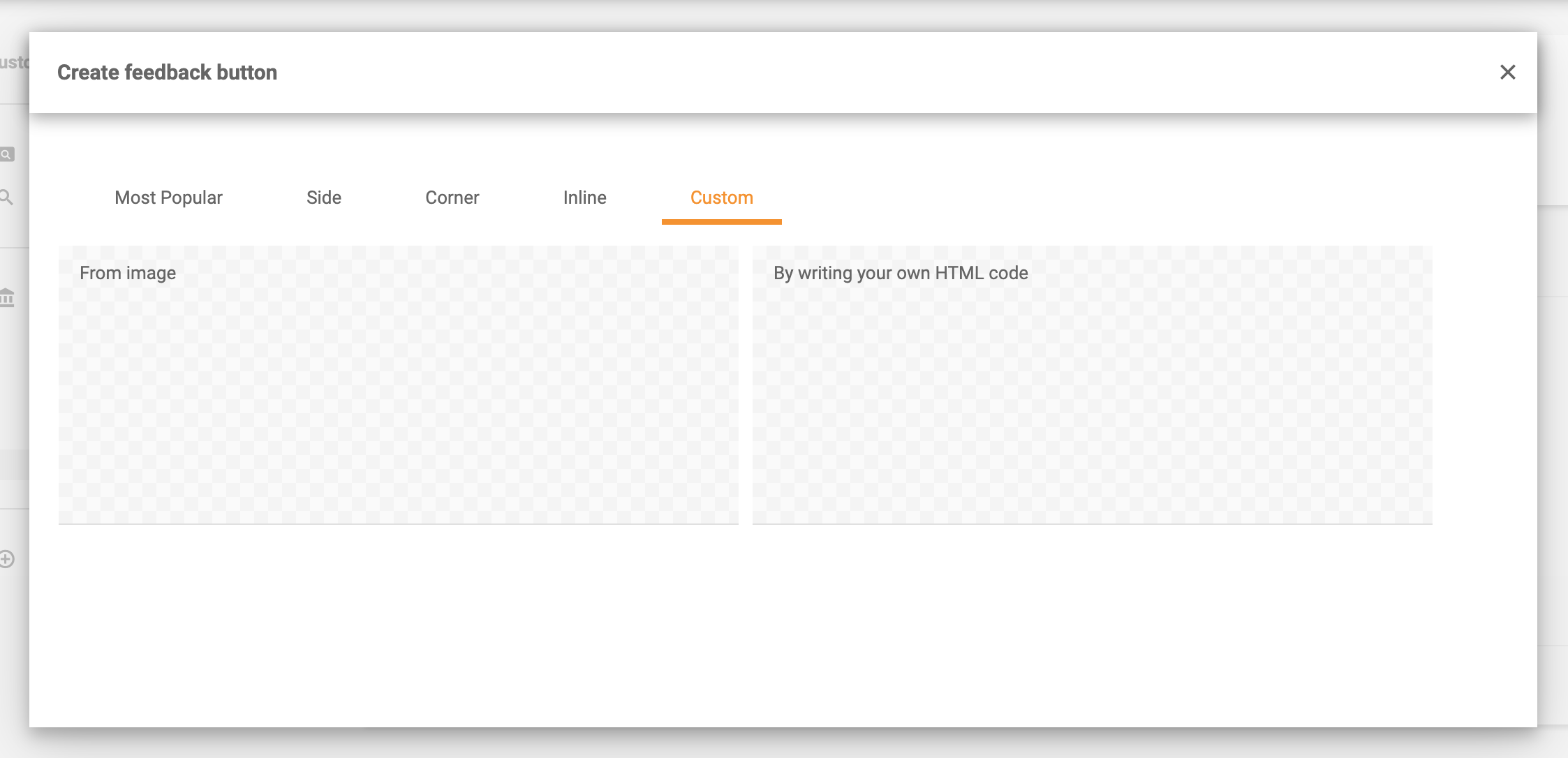 Custom feedback buttons