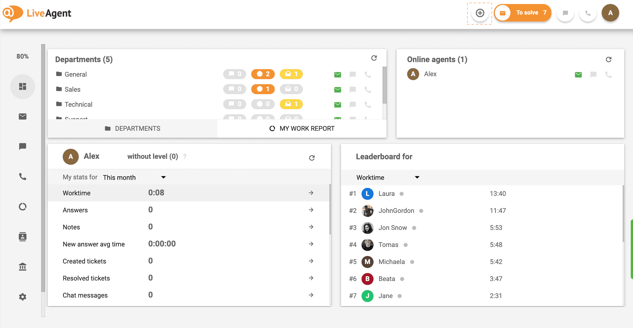 زر إضافة LiveAgent