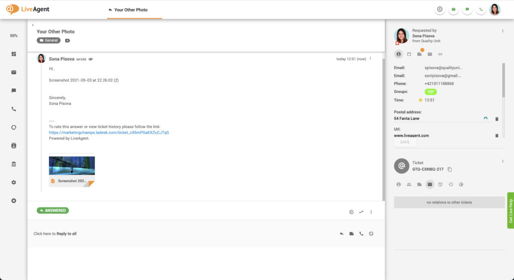 مرفقات الصور المُلصقة في البريد الإلكتروني