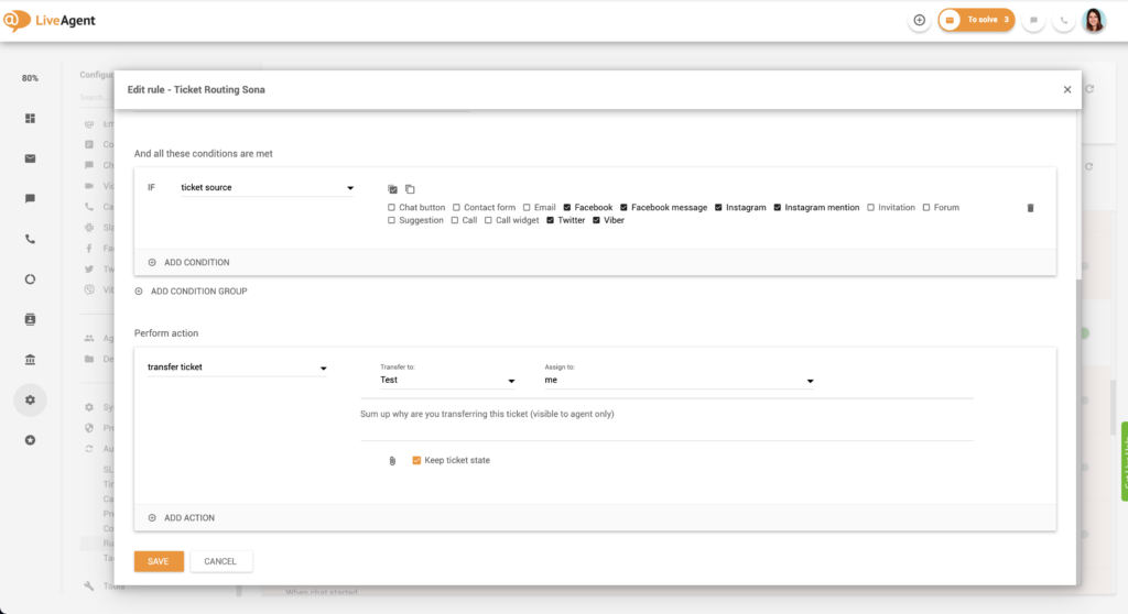 إعداد قواعد توجيه التذاكر - الجزء 2