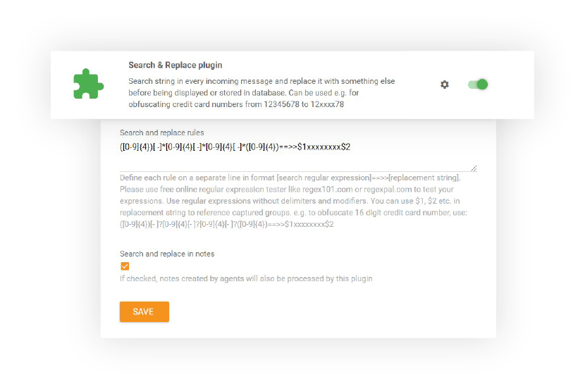ميزة البحث والاستبدال في LiveAgent