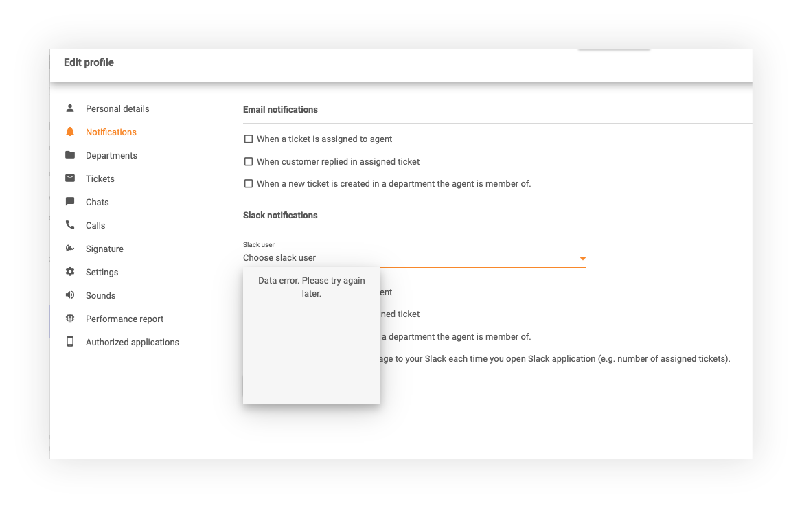 إخطارات Slack في LiveAgent