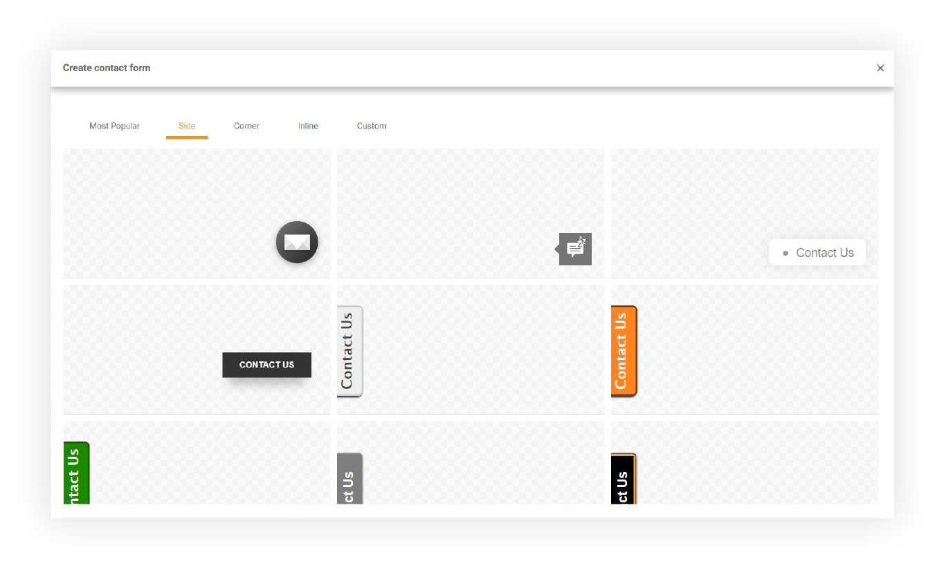 معرض نماذج الاتصال في LiveAgent