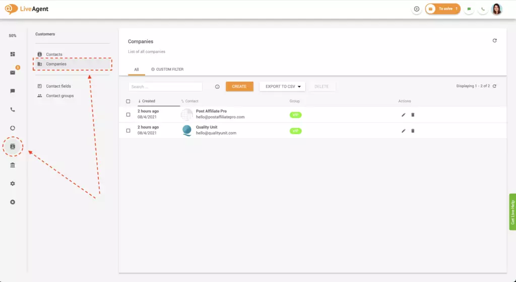 البحث عن الشركات