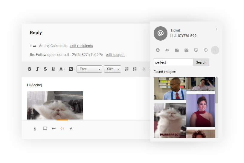 الصور المتحركة (GIFs) في التذاكر