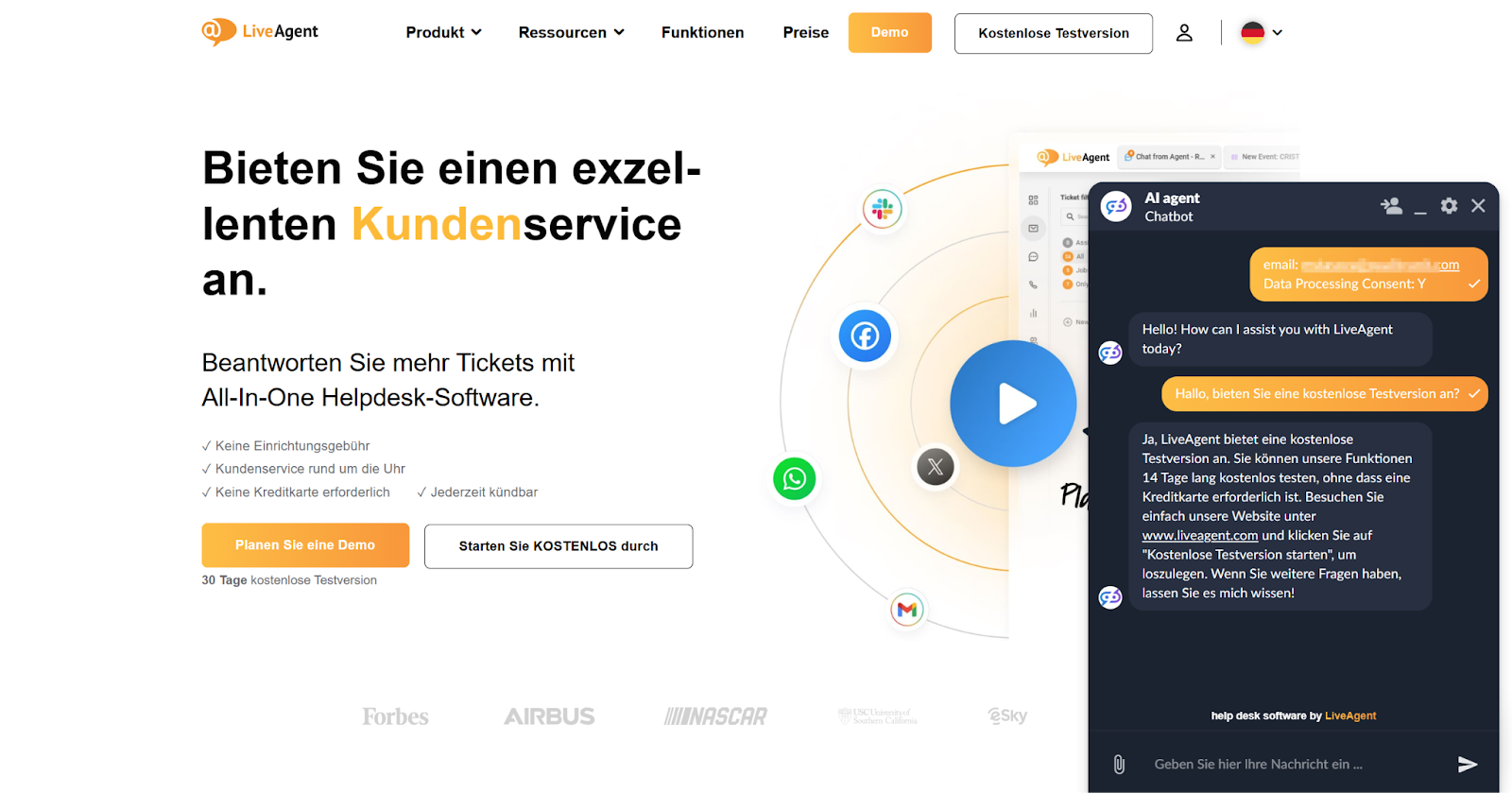 روبوت الدردشة من LiveAgent مع الدعم متعدد اللغات