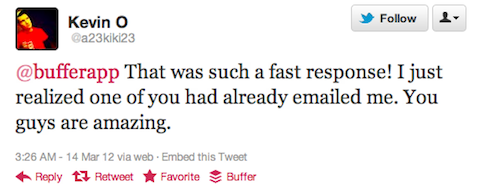 مثال على الرد السريع