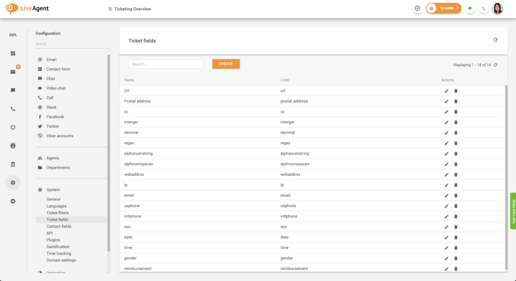 ميزات حقول التذاكر