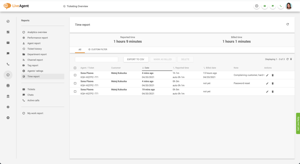 التذاكر ذات الوقت المتتبع