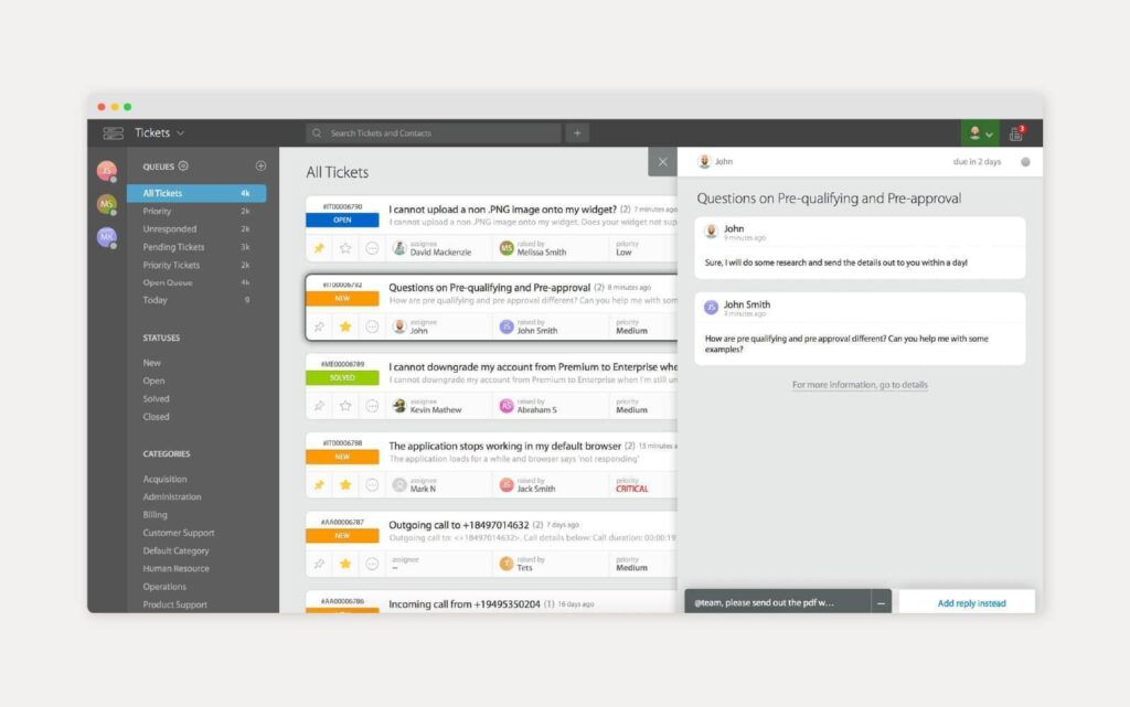 لقطة من أداة قاعدة المعرفة HappyFox قيد الاستخدام