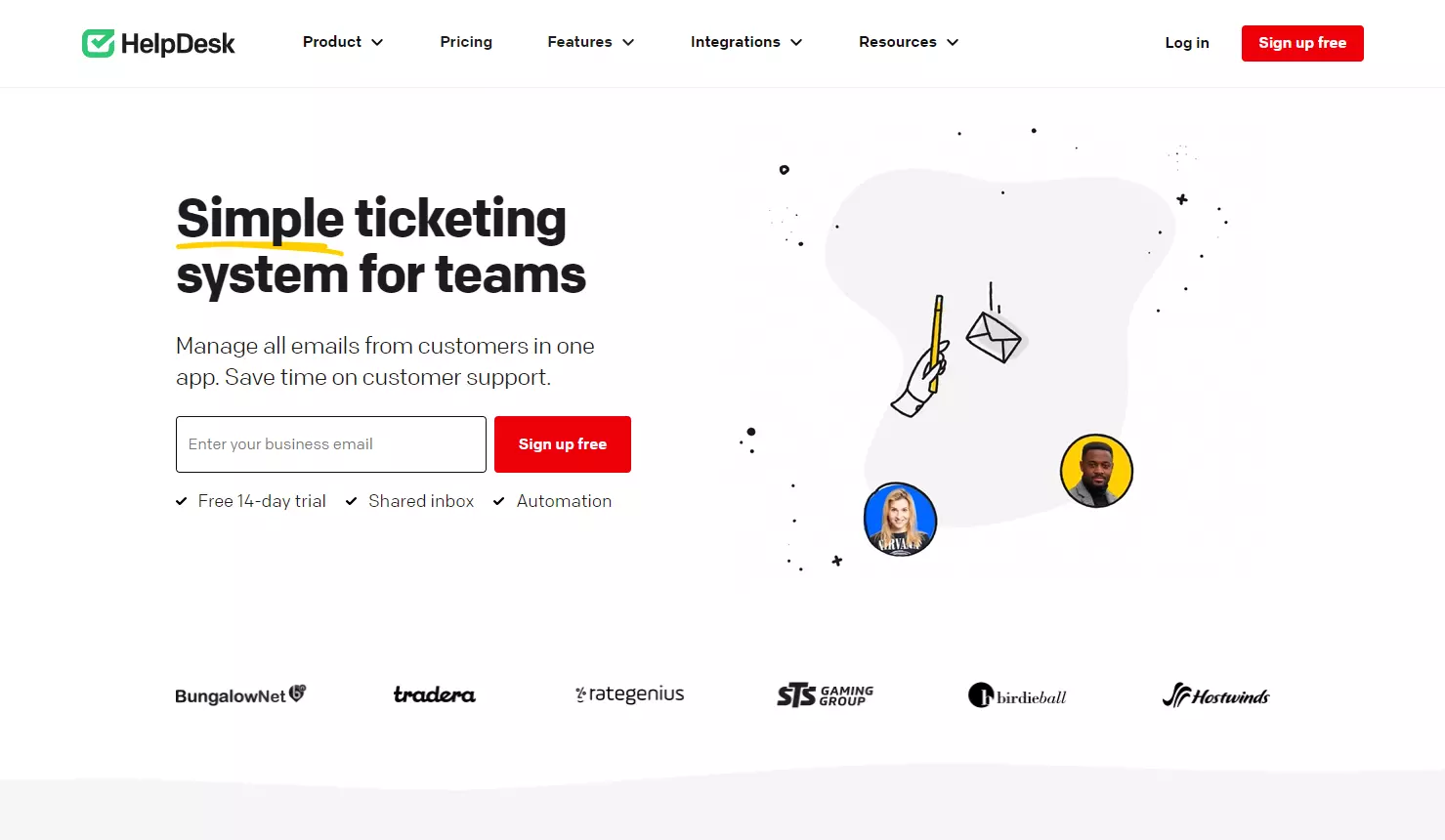 الصفحة الرئيسية لـ Helpdesk