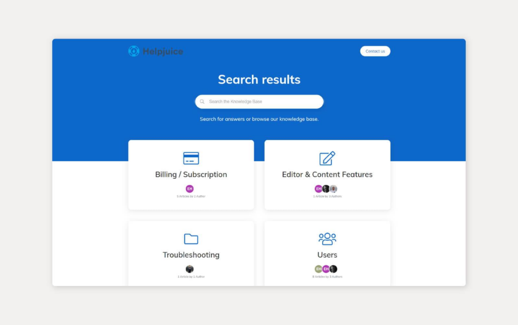 نظام قاعدة المعرفة HelpJuice قيد الاستخدام