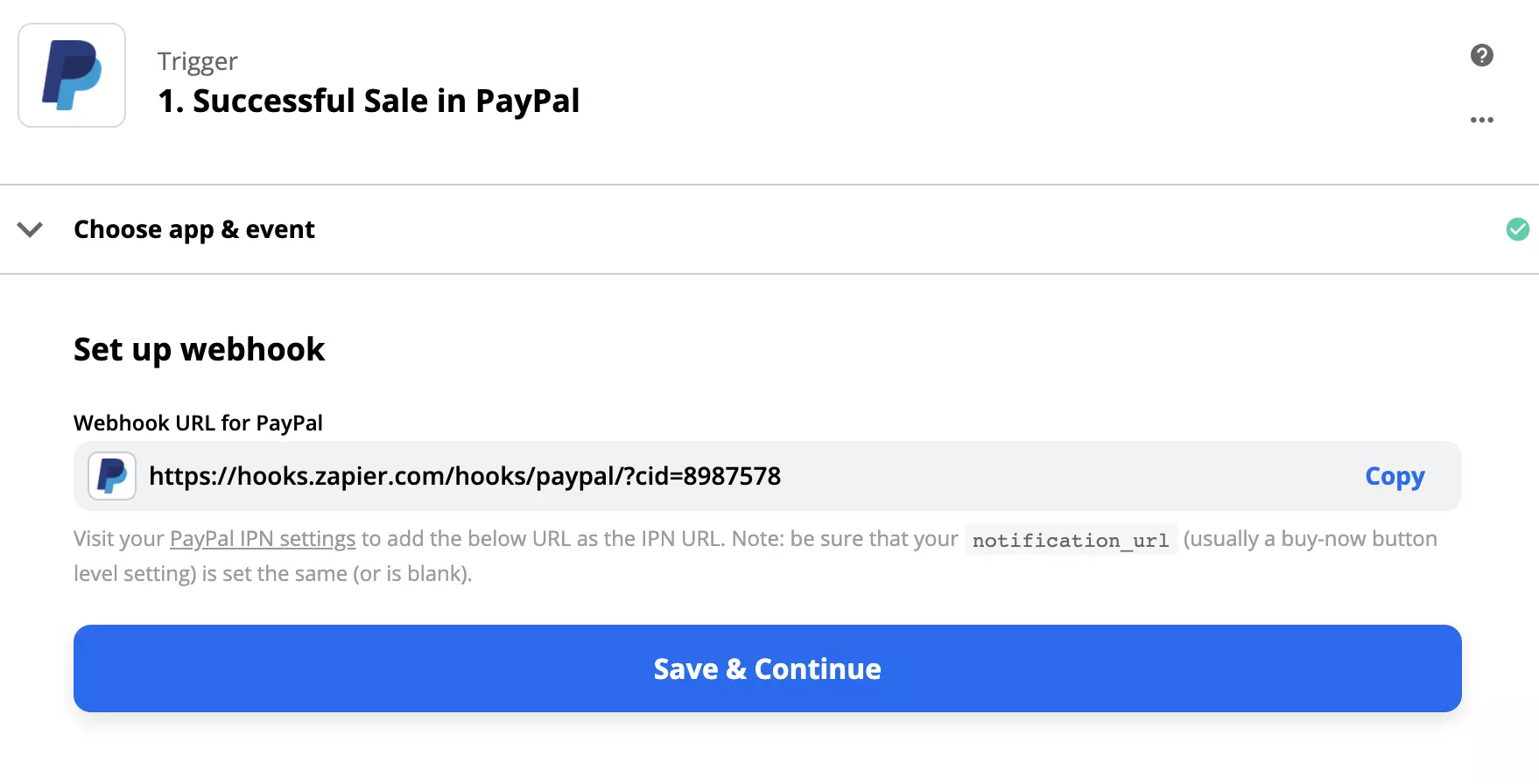 تكوين محفز PayPal مع إعداد webhook