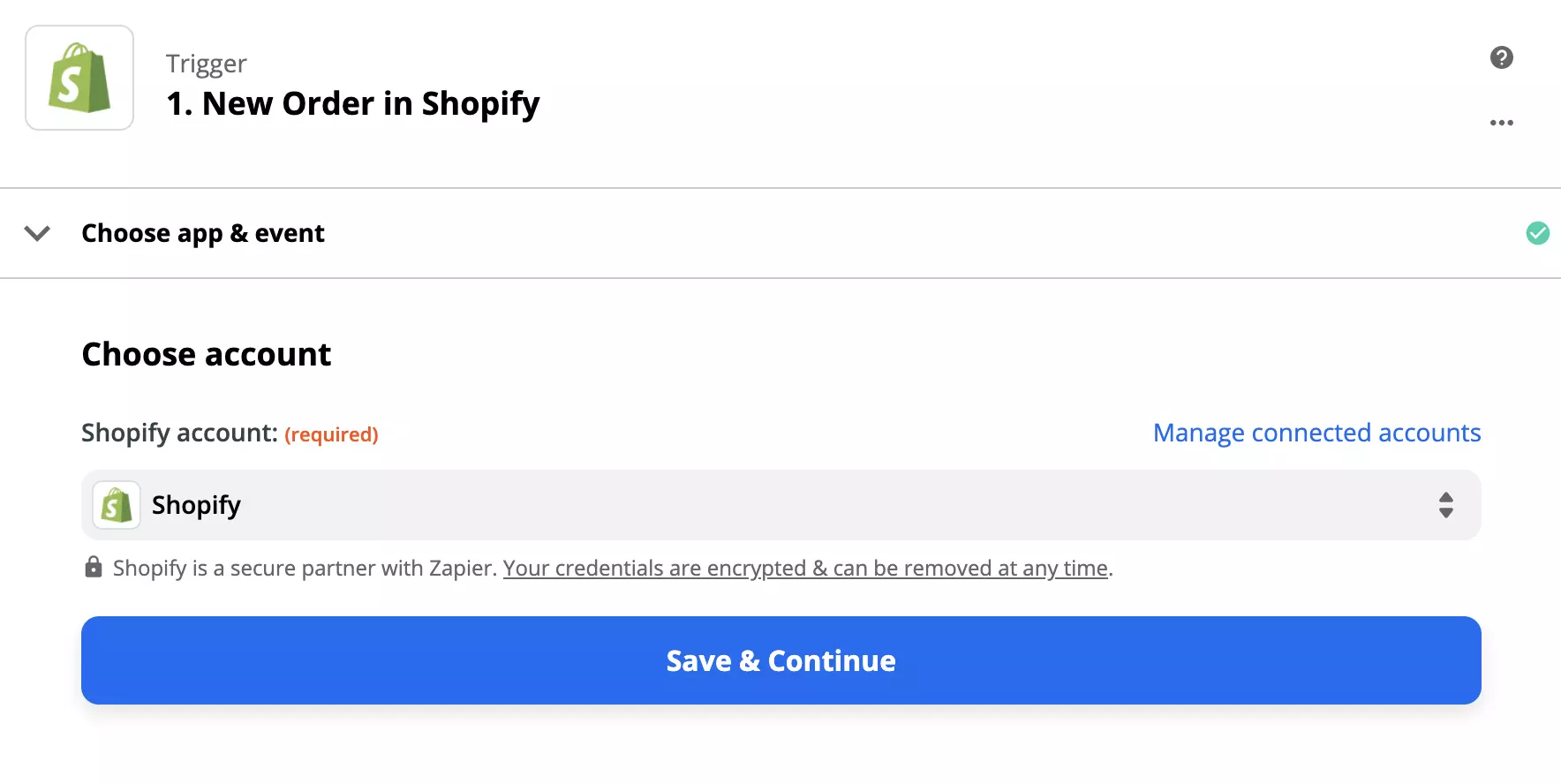 تكوين مشغل Shopify على Zapier