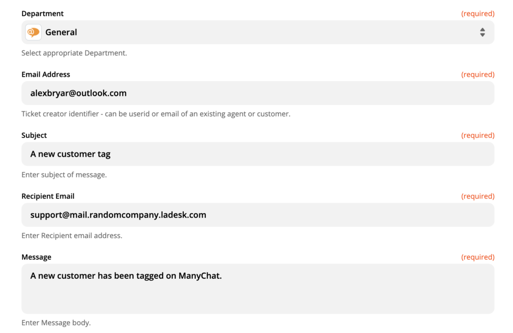 إعداد إجراء LiveAgent على Zapier