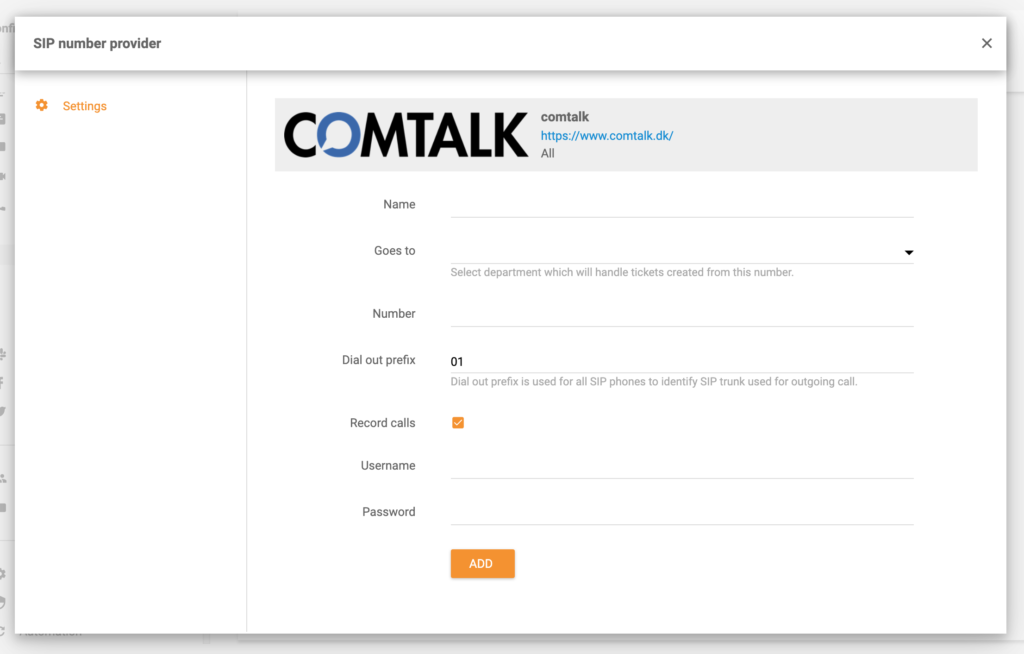 تكامل LiveAgent ComTalk