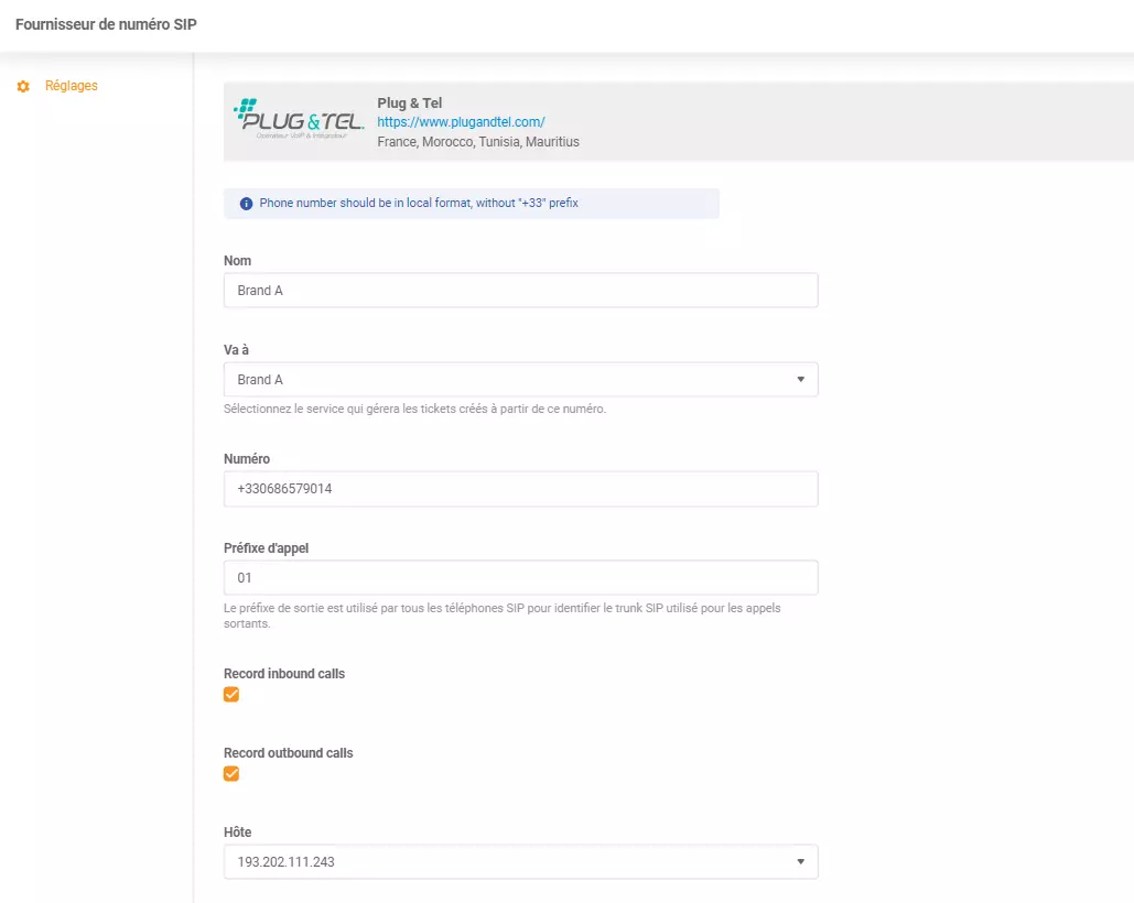 بيانات اعتماد Plug & Tel