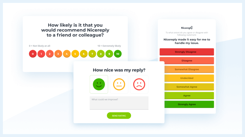 خيارات تخصيص استبيان Nicereply