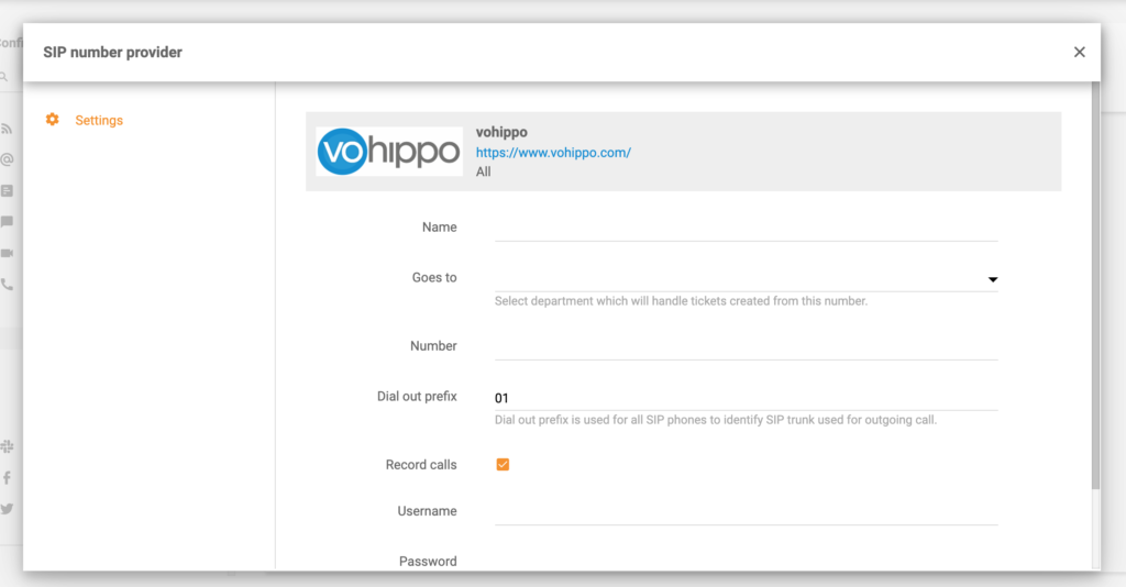 تكامل Vohippo LiveAgent