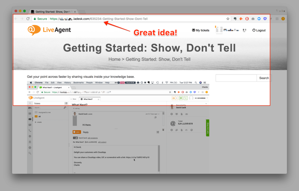 ميزة التحرير والتعليقات التوضيحية في CloudApp