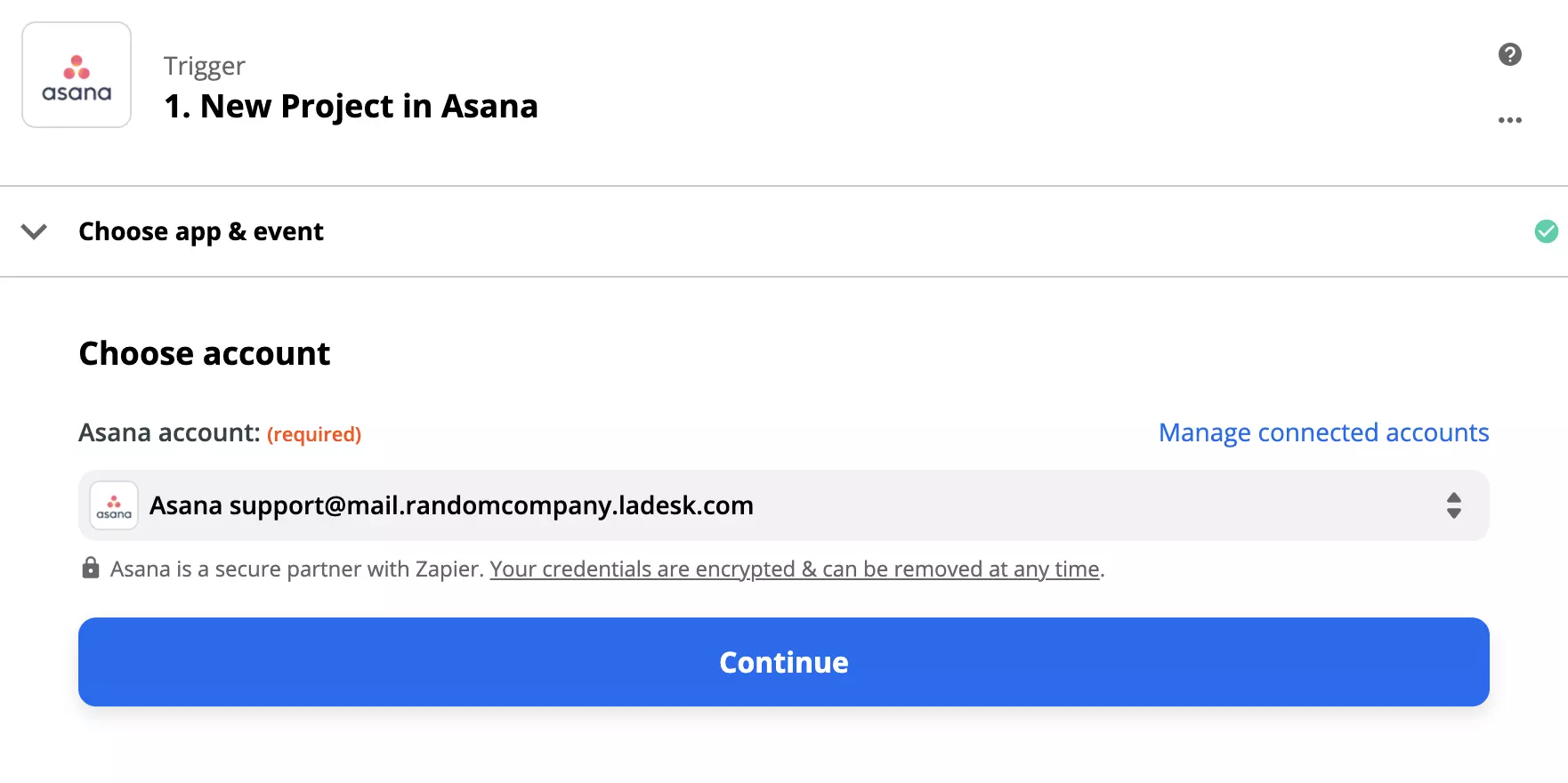 إعداد محفز Asana على Zapier