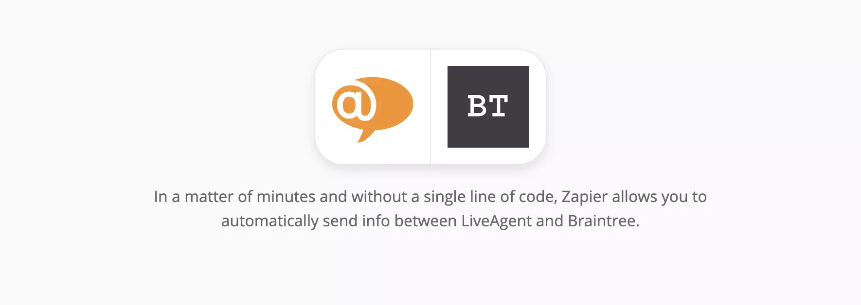 صفحة تكامل LiveAgent و Braintree على Zapier