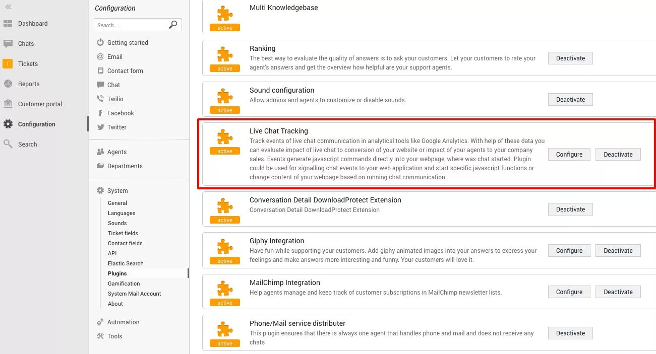 تتبع الدردشة المباشرة في LiveAgent